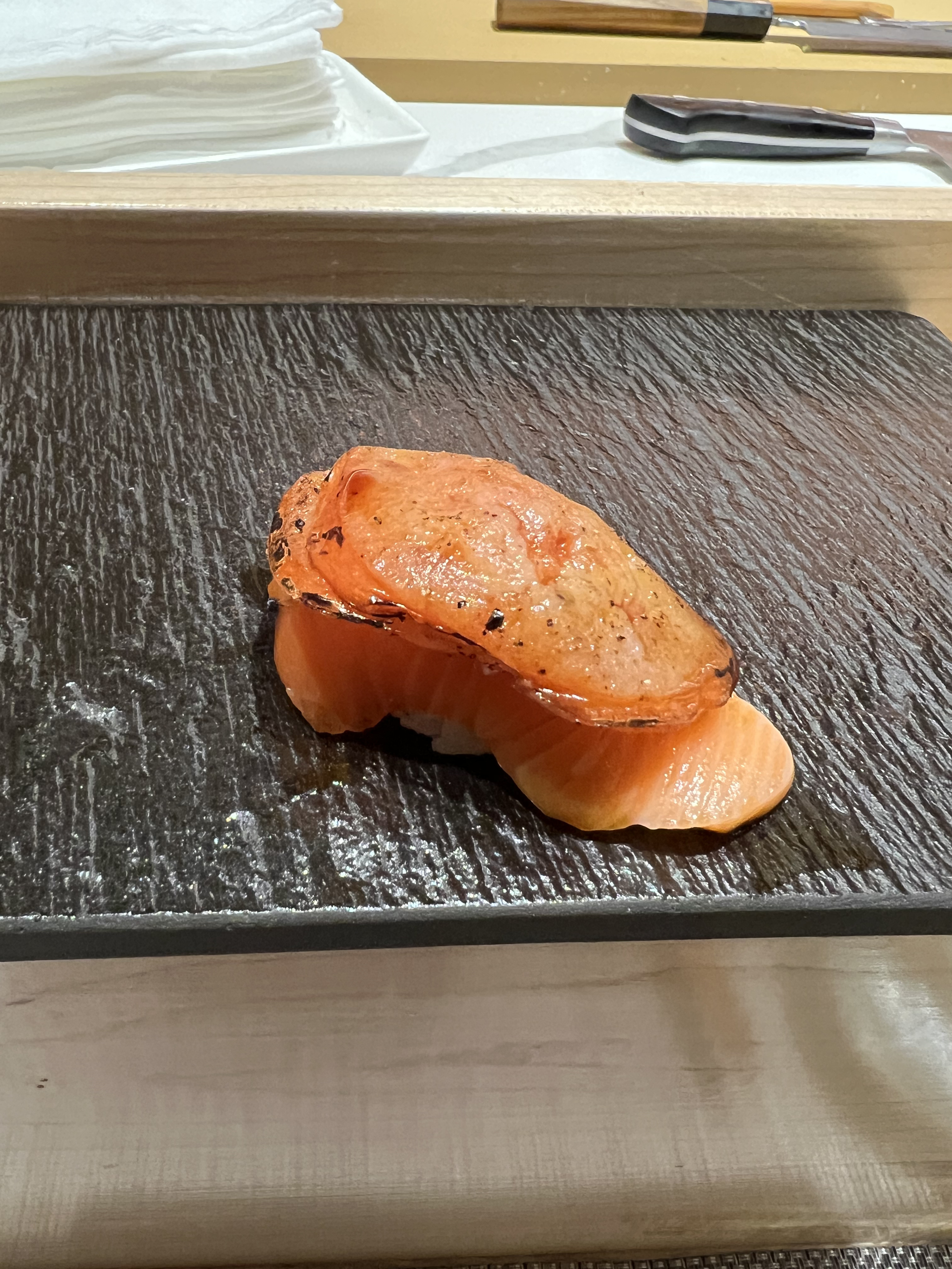 sushi lin - tomato salmon nigiri